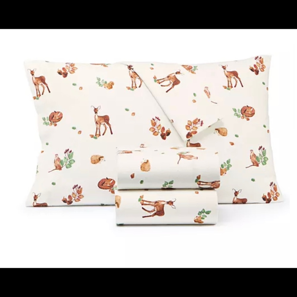 Cotton printed flannel sheet set